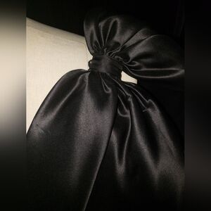 & Others Stories black  100% silk large shoulder bows dress